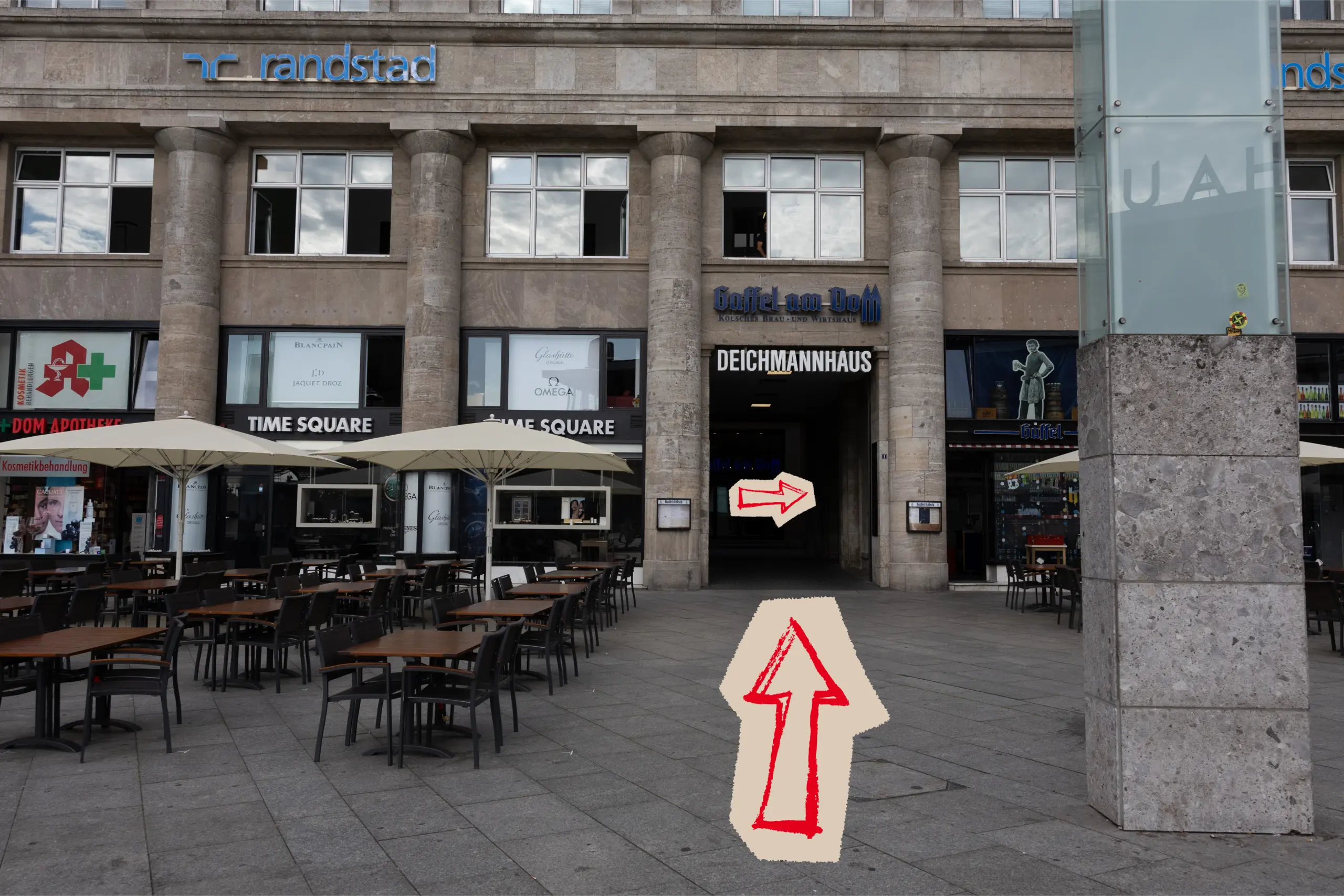 Wegbeschreibung zu BSS vom Kölner Hauptbahnhof